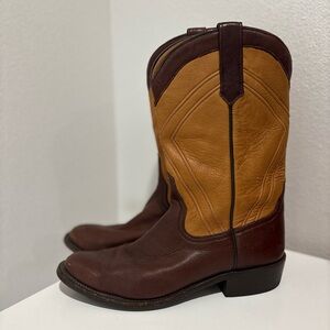 Vintage Kemo Sabe Rios of Mercedes western boots leather two-tone brown mens 9.5